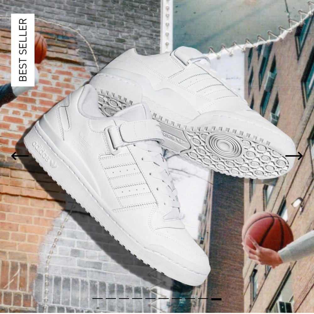 💕NWT💕Adidas White/White FORUM LOW SHOES UNISEX Size Men 7 Women Size 8.5